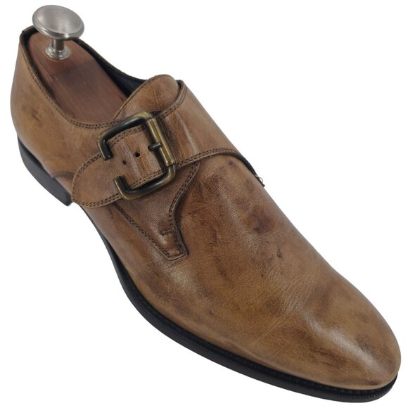 VINTAGE More by Mauri Italy Dress Shoes Men's 10 Patina Brown Monk Strap Loafers - Picture 1 of 10